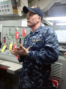 USS Decatur's central control station